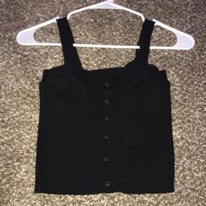 cute black button up tank top🖤